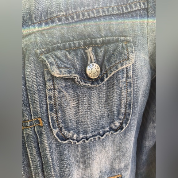 J Crew Denim/Jean jacket Sz. S Pleating Pockets Light Wash - Picture 10 of 11